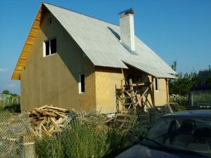 Обшитый фасад каркасного дома