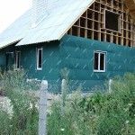 Обшивка 3-й стены ветроизоляцией