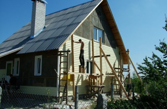 Обшивка каркасного дома 121 м2 сайдингом
