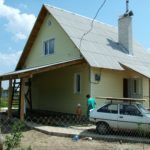 Навес для авто в каркасном доме