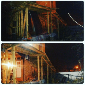 Устанока стропильной системы навеса