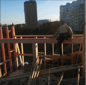 Монтаж каркаса 2го этажа Киев