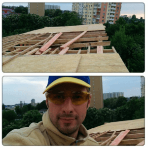 Укладка OSB на крышу каркасника