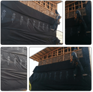 Обшивка каркаса ветробарьером